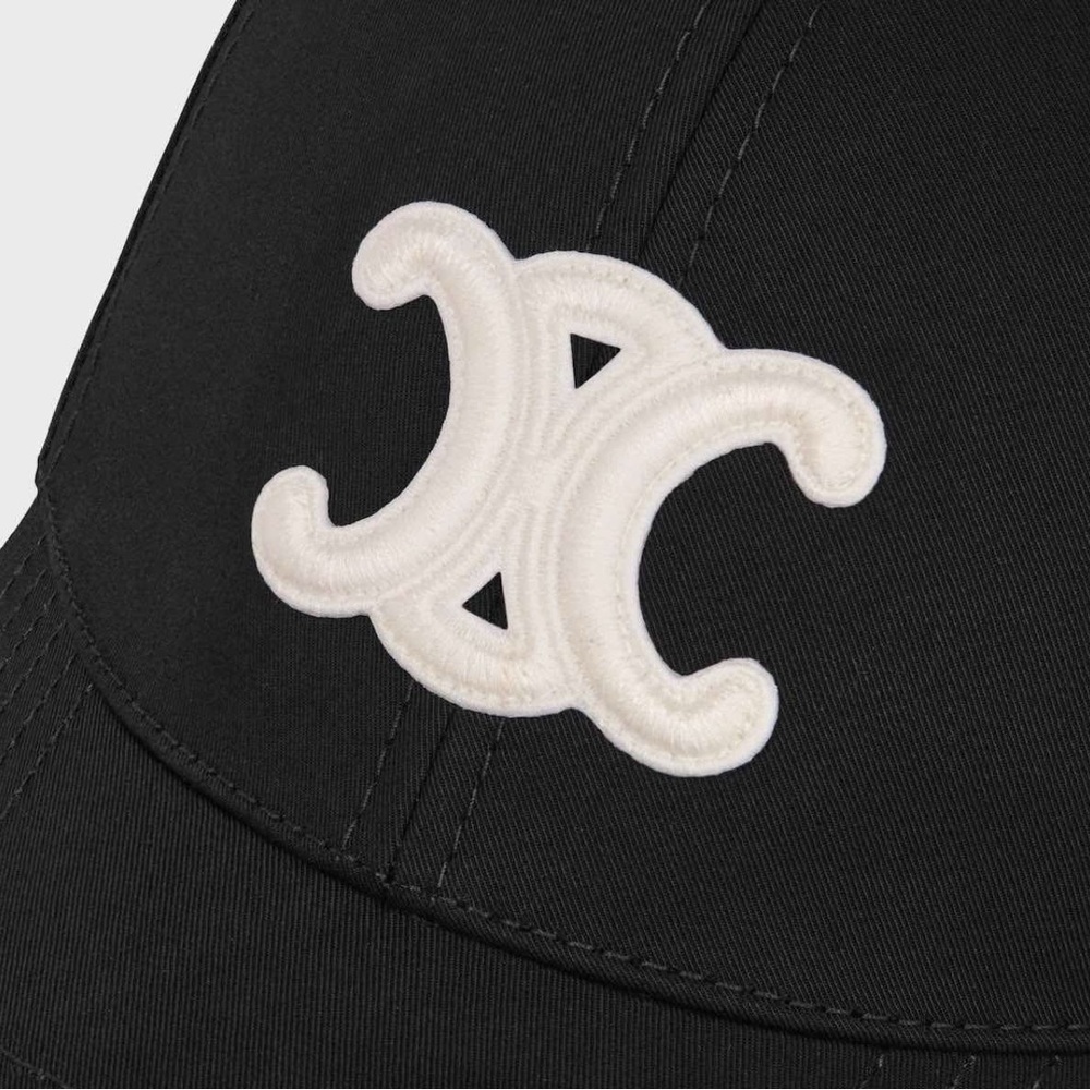 Celine triomphe baseball cap hat black medium free gift with purchase - Picture 2 of 12